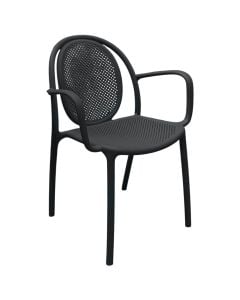 Outdoor armchair, PP, anthracite, 56.5x56.5xH80.5 cm