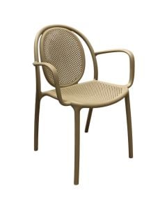 Outdoor armchair, PP, cappuccino color, 56.5x56.5xH80.5 cm