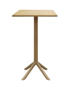 Tavoline e larte per ambient te jashtem, PP, ngjyre kapucino, 60x60xH105 cm