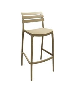 High chair, PP, cappuccino, 37x49.5xH100 cm, seat H75 cm