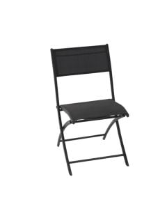 Folding chair, Metal structure + textile, Grey structure, anthracite textile, 52x46xH85 cm