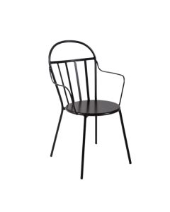Outdoor chair with legs, metal, black color, 55x55xH90 cm