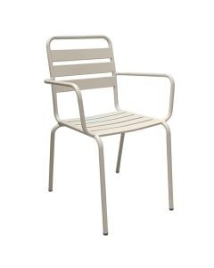 Outdoor metal arm chair, cream color, 53x62xH4 cm