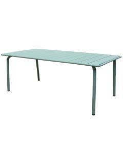 Tavoline metalike per ambient te jashtem, ngjyre jeshile, 85x180xH74 cm