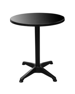 Tavoline per ambient te jashtem, metalike, ngjyre e zeze, D60xH74 cm