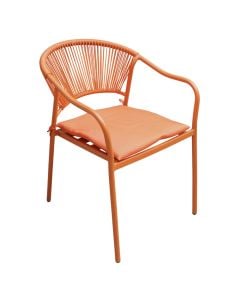 Karrige me krahe per ambient te jashtem, metalike, ngjyre terra, thurrje terra, shilte terra, 54x66xH82 cm