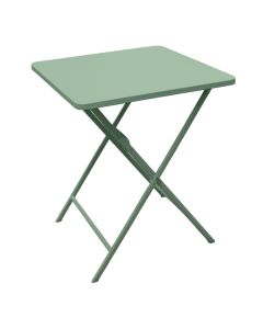 Tavoline e palosshme per ambient te jashtem, metalike, ngjyre jeshile, 55x55xH71 cm
