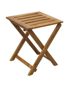 Folding table/bench for outdoor environment, tropical Acacia wood, 37x37xH 45 cm