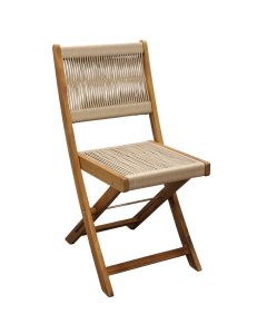 Karrige me palosje per ambient te jashtem, dru tropikal Acacia + thurrje poliester, 40x51xH82 cm