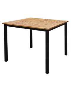 Tavoline per ambient te jashtem, dru tropikal Acacia+ strukture metalike, 90x90xH75 cm