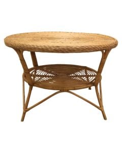 Rattan table for outdoor environment, D120xH77 cm