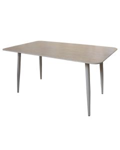Tavoline per ambient te jashtem, Alumin + qeramike, strukture e bardhe, qeramike bezhe, 150x90xH73 cm