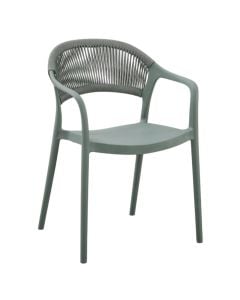 Outdoor chair, PP, PE weave, green color, 54x55.5xH77 cm