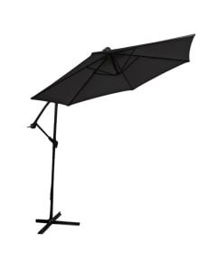 Angle outdoor umbrella, metal, anthracite color, D3.0 m, jack mechanism