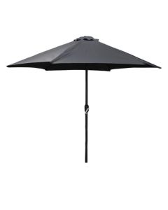 Outdoor umbrella with jack, metallic, anthracite color, D2.7 m