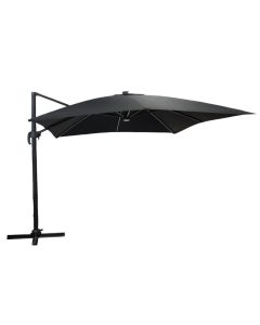 Outdoor umbrella with lapel, Solar LED + battery, Aluminum structure, 3x3m, anthracite color, warm lighting