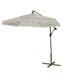 Angle outdoor umbrella, metal, light beige color, D3.0 m, jack mechanism