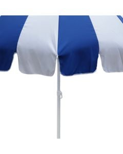 Beach/outdoor umbrella, metal structure, blue with white color, D1.9 m