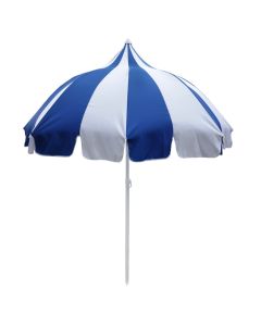 Beach/outdoor umbrella, metal structure, blue with white color, D1.9 m
