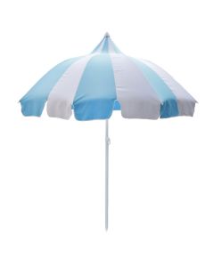 Beach/ambient umbrella, metal structure, light blue with white color, D1.9 m
