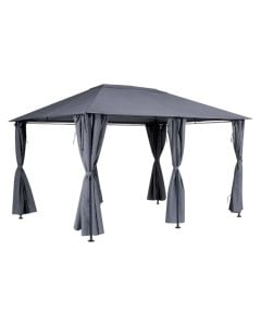Gazebo, strukture metalike+poliester, ngjyre anthracit, 3.0x4.0 m, H2.75 m