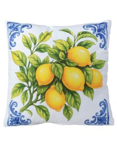 Jastek per ambientin e jashtem, pambuk/mbushje poliester, 45x45 cm, dekor me motive lemoni