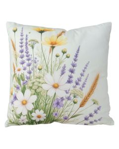Jastek per ambientin e jashtem, pambuk/mbushje poliester, 45x45 cm, dekor me motive levander