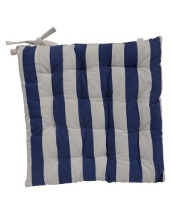Jastek per ambientin e jashtem, pambuk/mbushje poliester, 55x55 cm, ngjyre blu me te bardhe