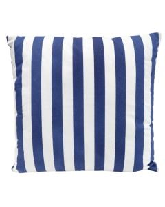 Outdoor cushion, cotton/polyester filling, 55x55 cm, blue and white