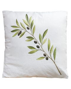 Jastek per ambientin e jashtem, pambuk/mbushje poliester, 55x55 cm, dekor me motive ulliri