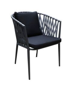 Outdoor chair, metal, anthracite structure, anthracite seat, 59.5x59xH77 cm