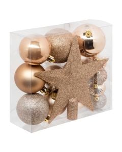 Sfera dekoruese (pk18), plastike, ngjyre rose gold, permasa te ndryshme