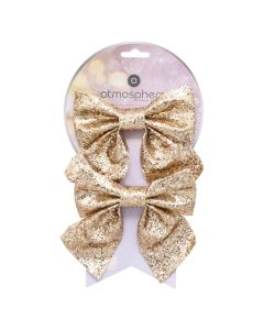 Christmas decorative ribbon, gold color, 14x16 cm