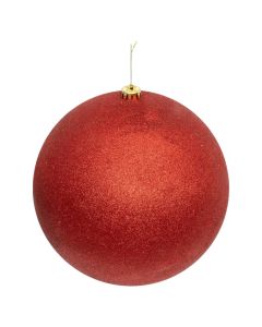 Sfere dekoruese ªglitter effectª, plastike, ngjyre e kuqe me gliter, 25 cm