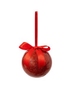 Decorative ball, plastic, red color, D 9 cm