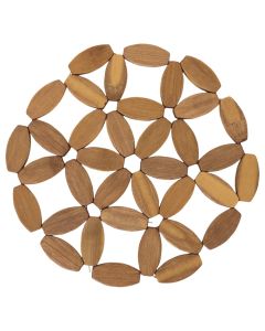 Heat shield for pot, wood, natural, Dia. 15.5 cm