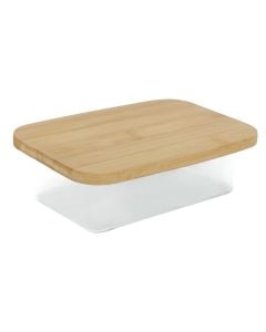 Butter/cheese preserver, bamboo, natural/transparent, 19x12.4 cm