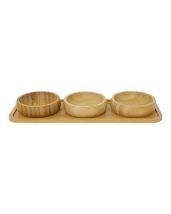 Set of cocktail bowls (PK 3), bamboo, natural, Dia. 9.5 cm / 21x7 cm
