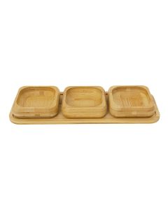 Set of cocktail bowls (PK 3), bamboo, natural, Dia. 9.5 cm / 11x3 cm