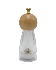 Salt/pepper mill, bamboo, glass/bamboo, transparent/natural, Dia. 6 x H 15 cm