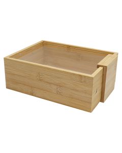 Food container, glass/bamboo, transparent/natural, 11x22.3 cm