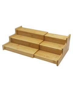Extendable spices rack, wood, natural, 39x22 cm