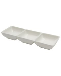3-section appetizer plate, ceramic, white, 8.25x3 cm