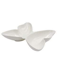 Butterfly-shaped antipasti bowl, ceramic, white, 21.5×19×4 cm