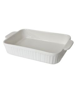 Oven dishe, ceramic, white, 26x16.5x4.8 cm