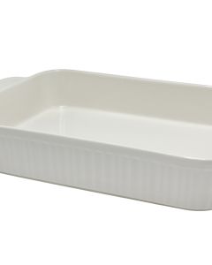 Oven dishe, ceramic, white, 36.5x22x6 cm