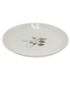 Serving plate, ceramic, white with a floral design, Dia. 23 cm