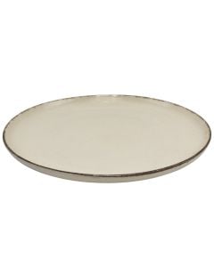 Serving plate, ceramic, ceramic, white with a grey outline, Dia. 27 cm