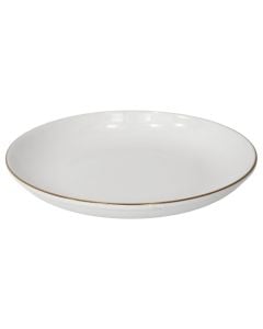 Serving plate, ceramic, ceramic, white with a gold outline, Dia. 23 cm