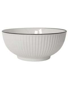 Tas, qeramikë, e bardhë me konturnë blu, Dia. 20 cm